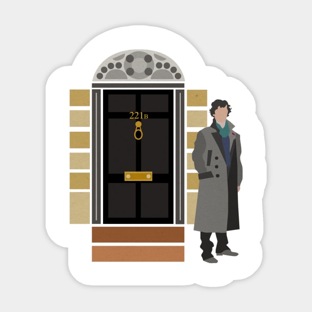 Sherlock Outside 221b Sticker by albdesigns